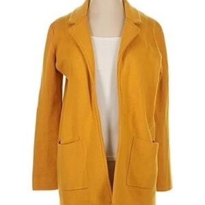 Magaschoni Knit Cardigan Jacket Long Sleeves Mustard Yellow SZ S New W/O tag